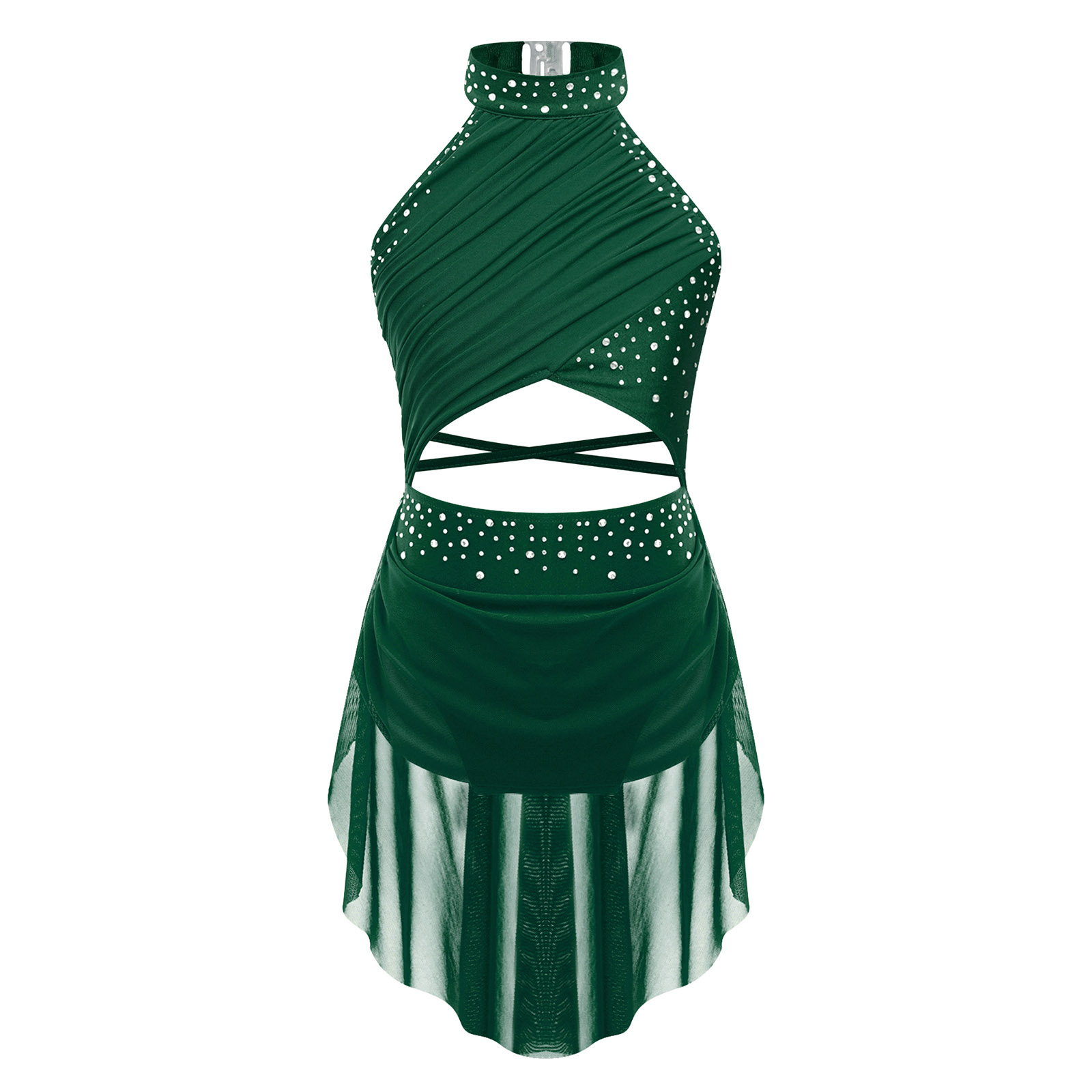 Kinderen Meisjes Ballet Turnpakje Jurk voor Lyrische Jazz Latin Dans Kostuum Backless Gymnastiek Jurk met Flowy Rok Stage Dancewear: M / Black