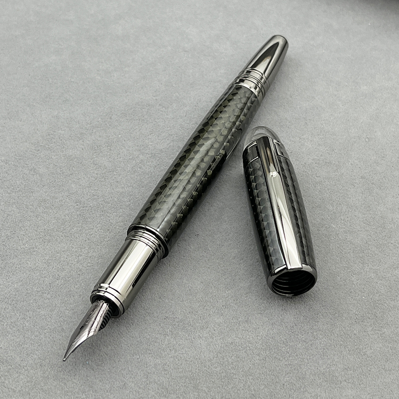 Yamalang Luxury Ballpoint Rollerball Pen Platinum-plated Clip Bussiness Material Carbon Fiber Starwakor: aqua green  / black