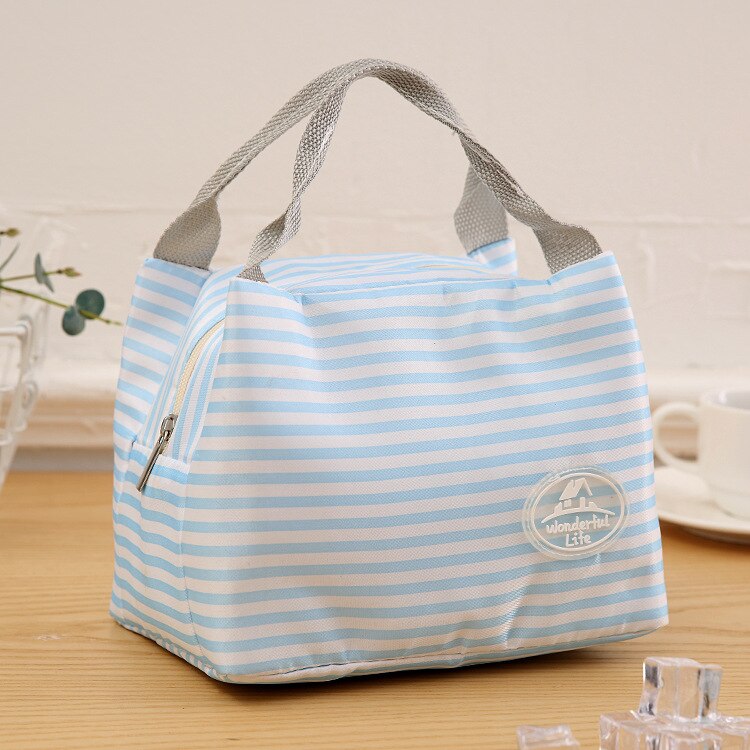 1 Uds bolsa de almuerzo frío de Picnic funda de transporte térmico portátil almuerzo bolsa el almuerzo almacenamiento de alimentos bolsas de almacenamiento de la caja de almuerzo de Bento bolsa: F