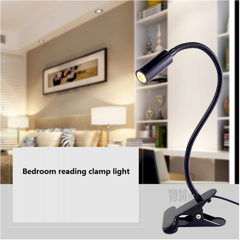 Dæmpbar 5v usb ledet klip lys, fleksibelt spot spot lys til skrivebord kabinet / seng læsning  , 1w bærbar computer, bærbar kilde lys