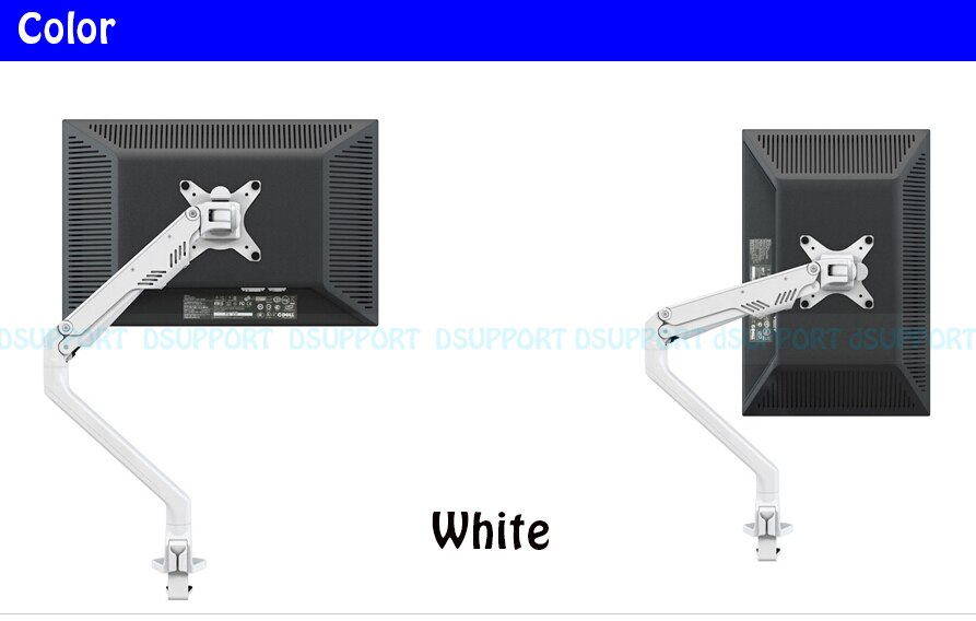 Aluminum 360 Gradi Olio Gas Primavera 17 "-30" Monitor Braccio del Monitor Facile e Rapida Installazione Del Supporto Del Supporto carico 2-9kgs: WHITE
