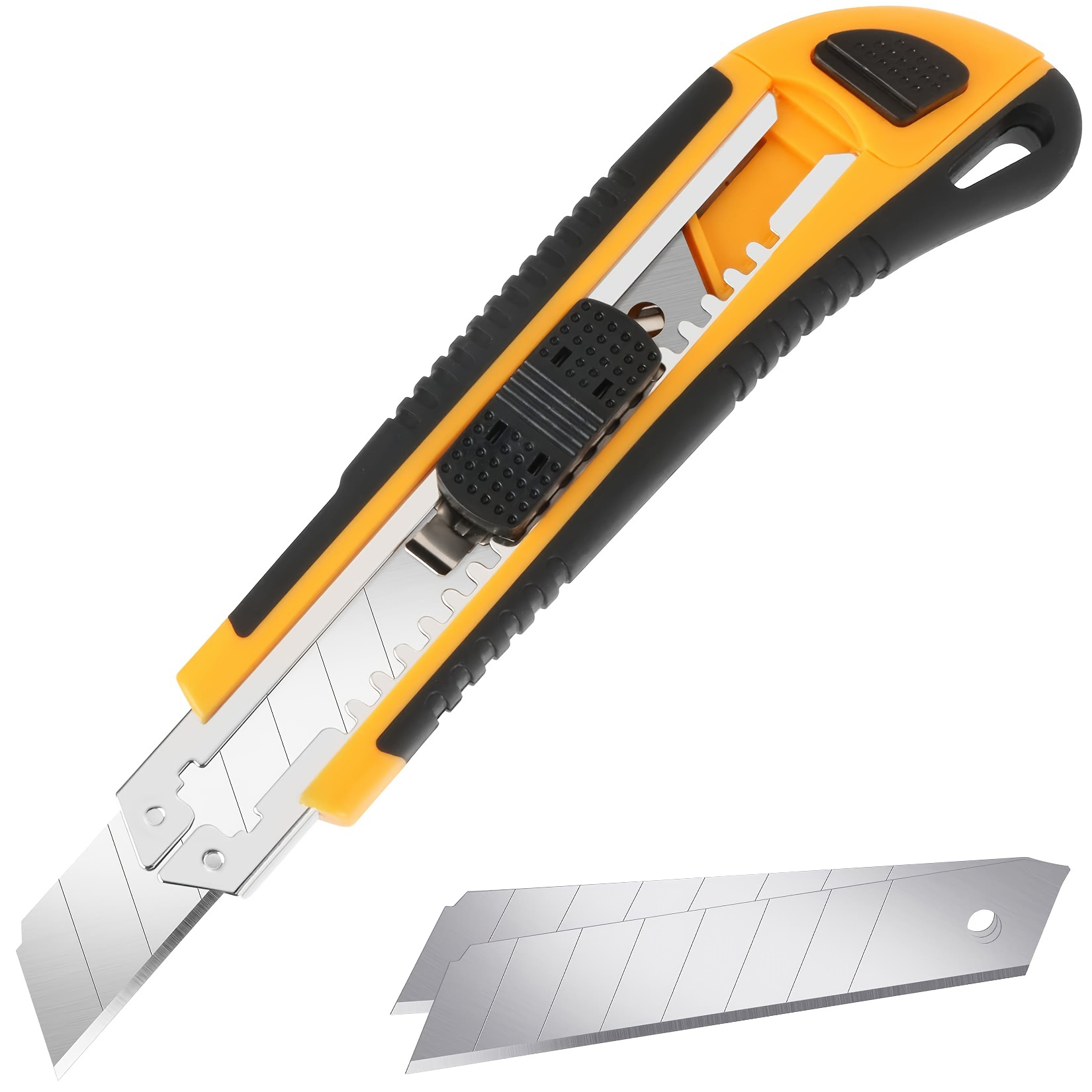 1 PC Utility Knife Box Cutter Retractable, Blade Storage , Extra 2 PCS Snap Off Blades Included, Quick-Change Blades Boxcu: Red