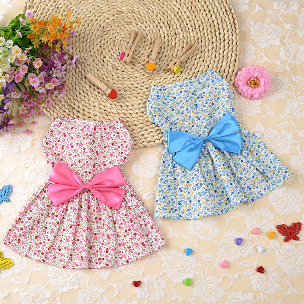 Hond Kleding Voor Kleine Honden Luxe Hond Puppy Zomer Dieptepunt Shirt Jurk Kleding Shirt Kat Strikje Jurk Ubranka dla Psa