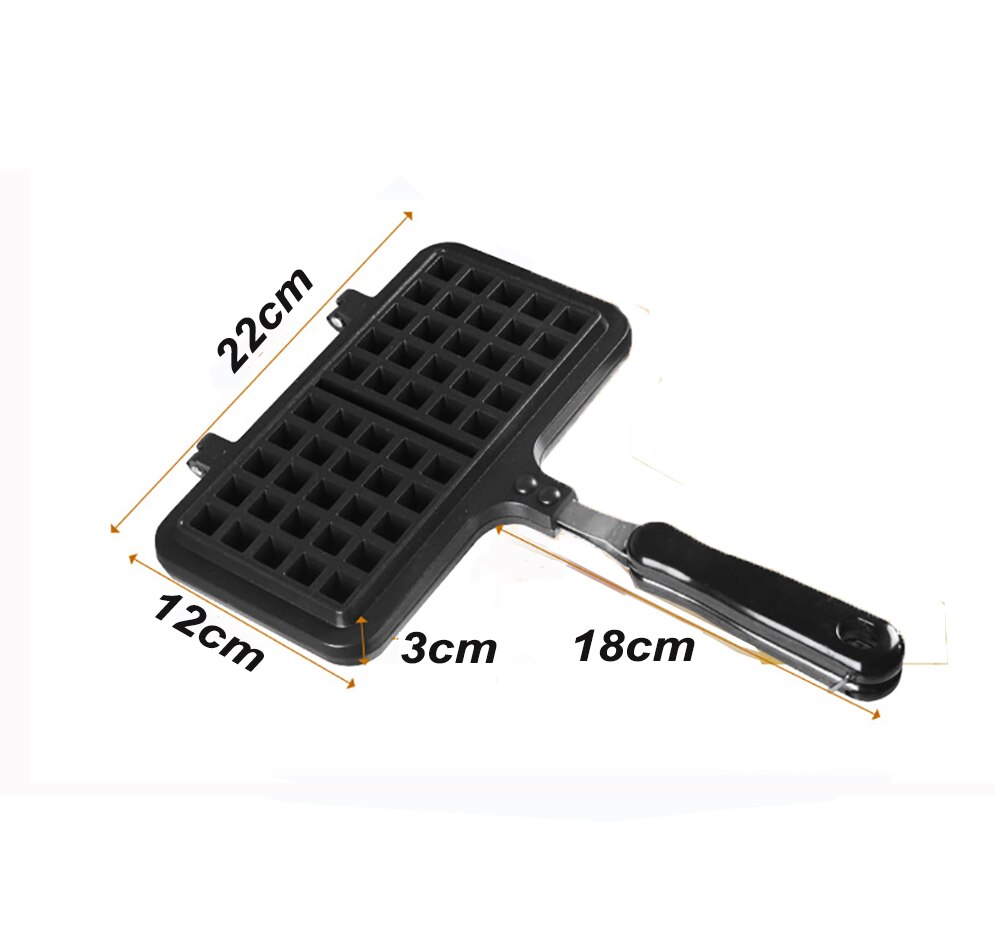 Gietijzer Waffle Pan Non-stick Oppervlak Wafel Trays Keuken Cake Bakken Platen Wafel Cakevorm Keuken Gas Koken pan: Default Title