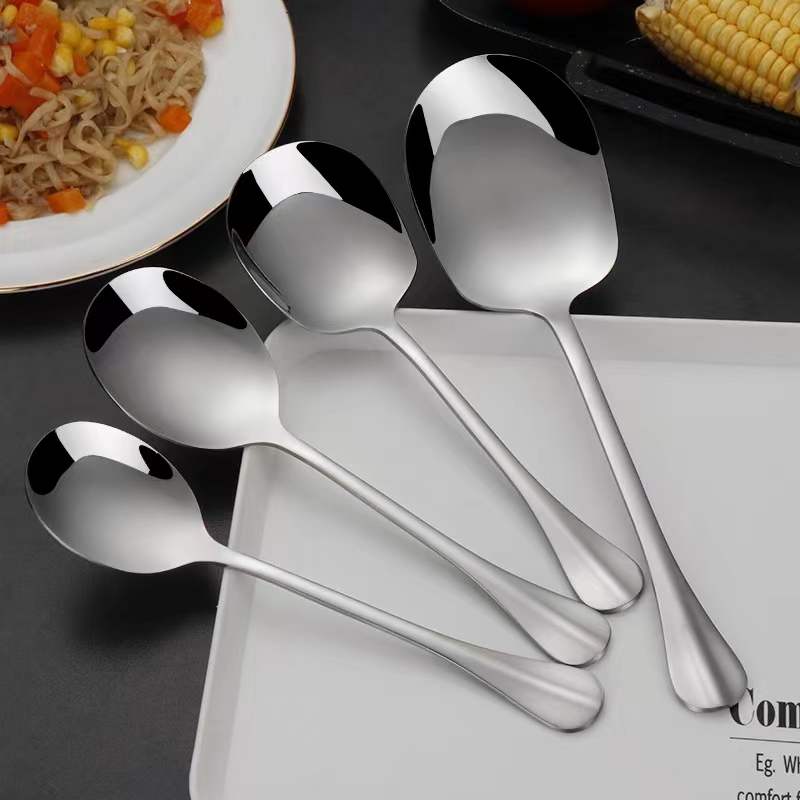 Kitchen Dinner Dish Public Spoon Soup Restaurant Large Stainless Steel Distributing Spoon Buffet Serving Spoon