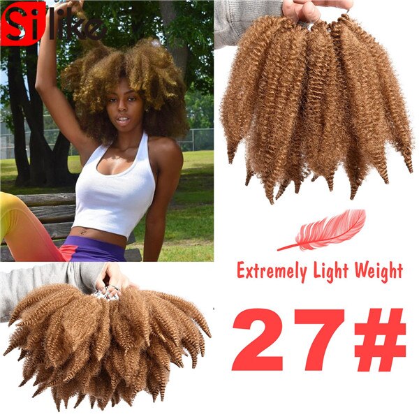 8 zoll Kurze Marley Flechten Haar Weich afro Twist Synthetische Häkeln Zöpfe Haar Erweiterungen afrikanisch amerikanisch Haar Für Frau: #27 / 9 Teile/los