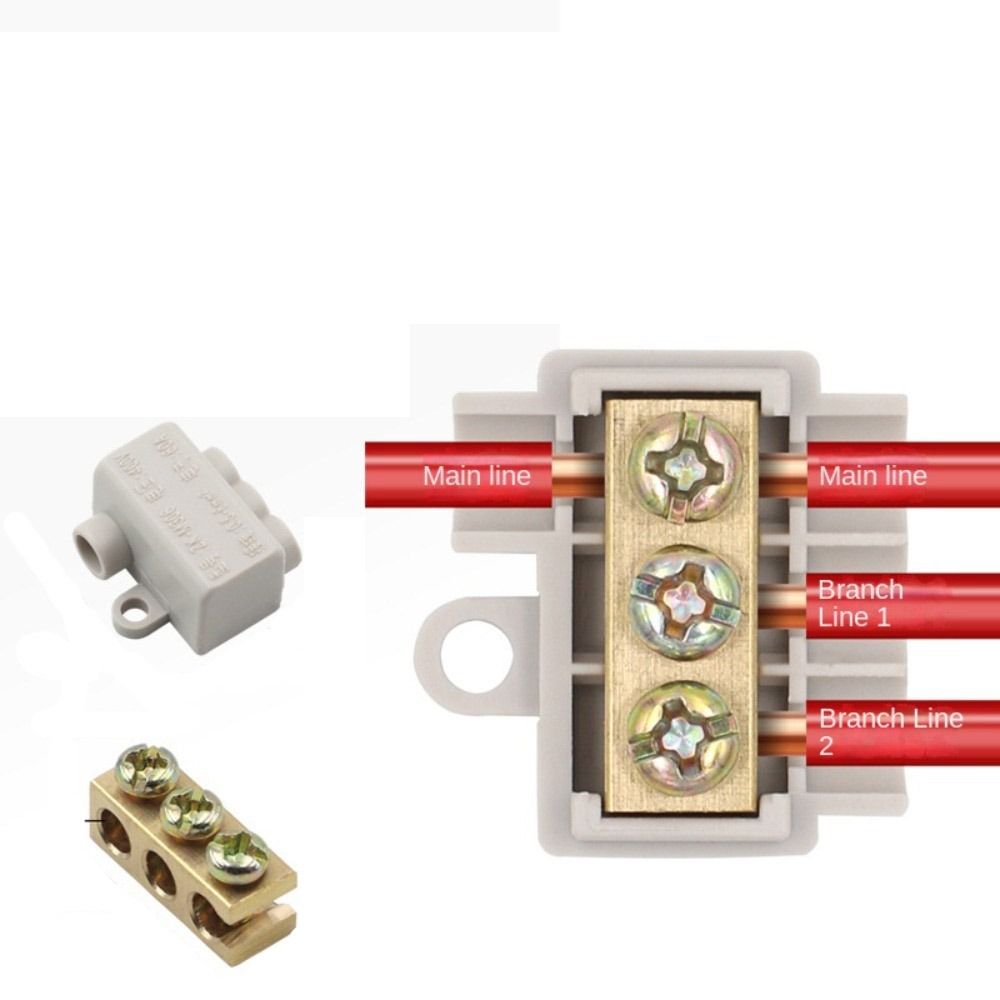 Terminal de cableado tipo T, Terminal de rama de alta potencia, conector de Cable rápido, Conector de caja de conexiones de Cable eléctrico duradero: Marrón