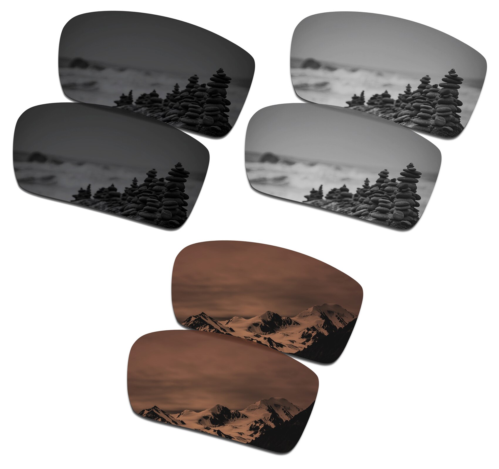 SmartVLT Polarized Replacement Lenses for Oakley Gascan Sunglasses - Multiple Options: BlackSilverBrown