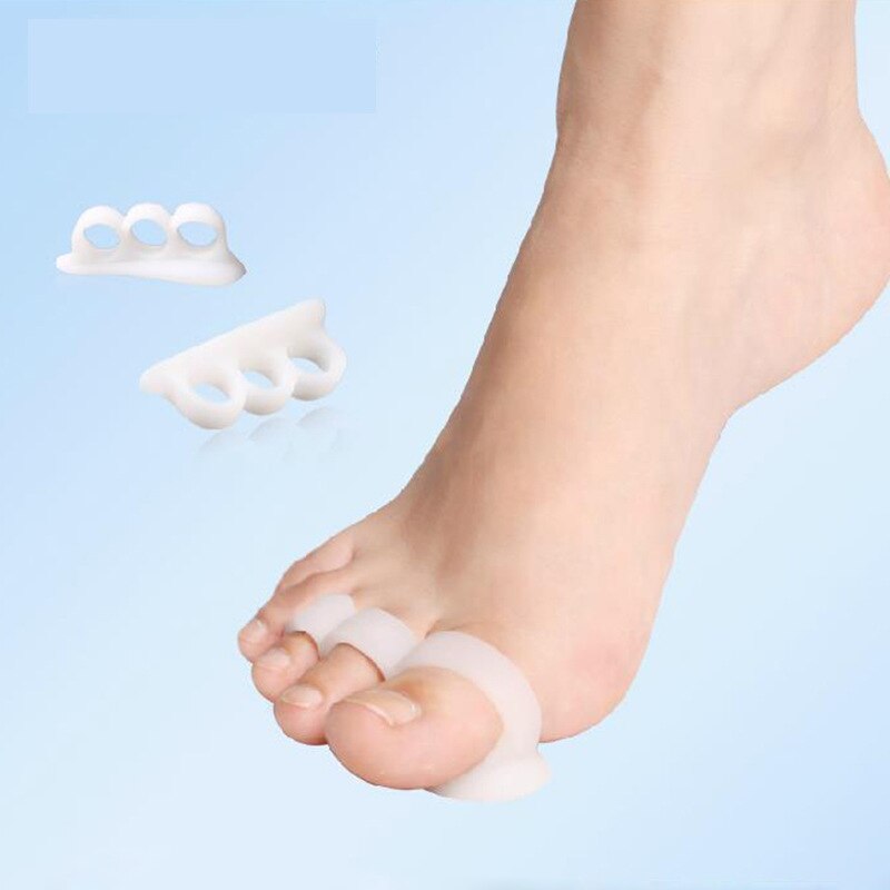 2pcs =1pair Silicone Gel Toe Separator Toe Finger Separator Feet Care Braces Supports Tools Bunion Guard Foot Hallux Valgus