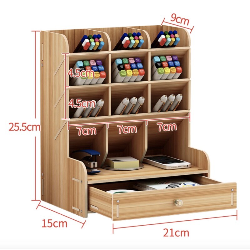 Stylo crayon porte-bois réception bureau apprentissage porte-plume organisateur de bureau support de rangement fournitures de bureau scolaire GG113: 006