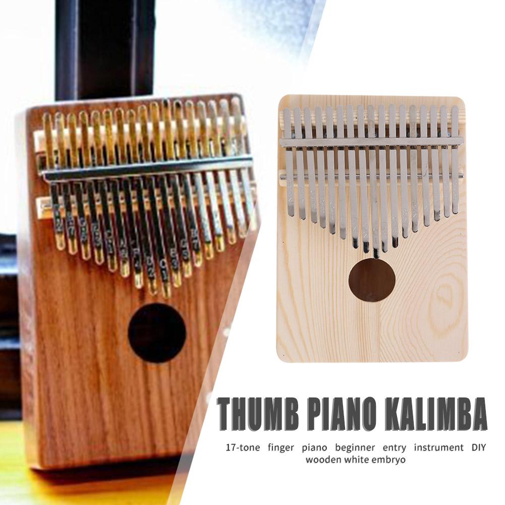 Kalimba 17 dedo pulgar Piano africano DIY madera blanco Embryo Sanza Mbira Kalimba jugar con guitarra instrumentos musicales de madera