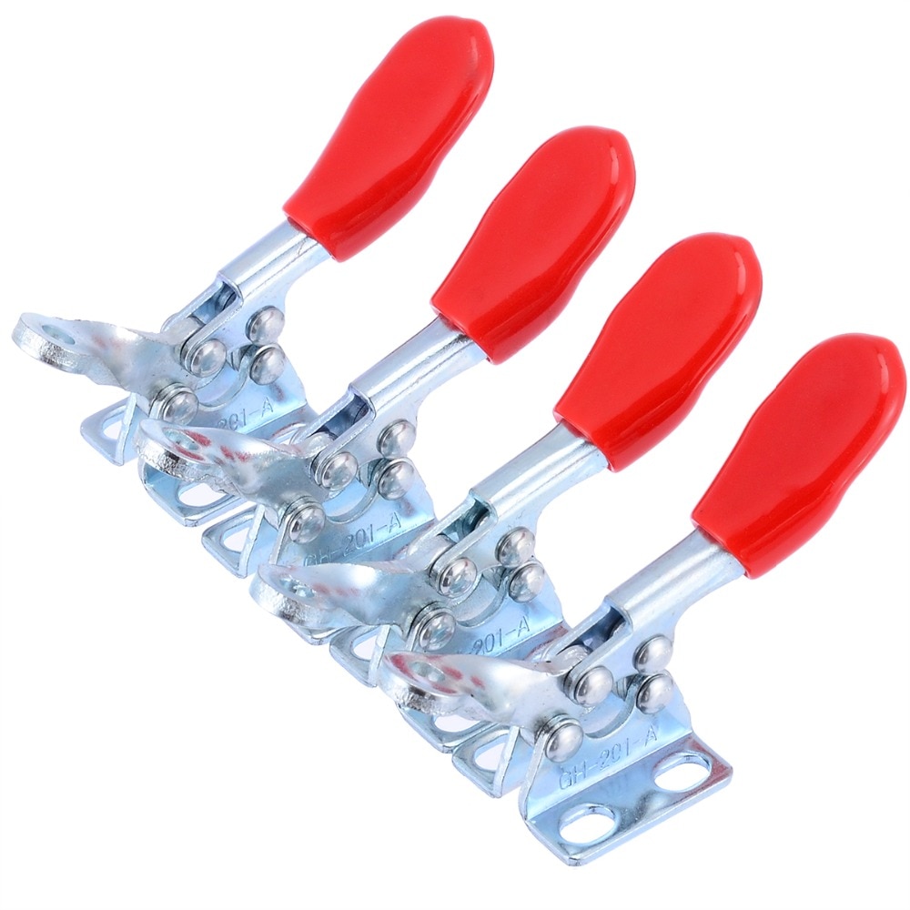 4pcs GH-201A Horizontale Quick-Release Toggle Klemmen Set 27KG Hand Clip Tool Verticale Toggle Clamp Gereedschap