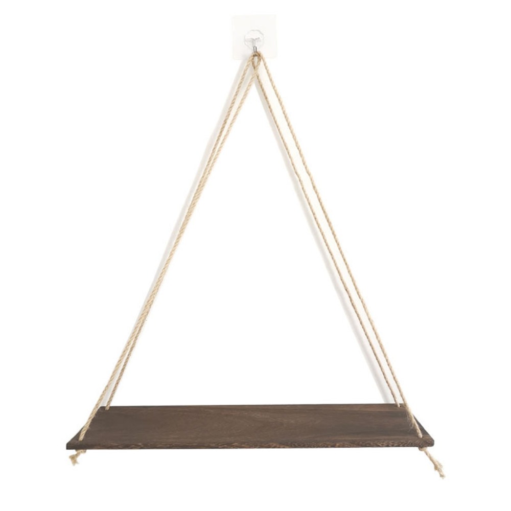 Wood Swing Hanging Rope Wall Mounted Floating Shelves Flower Pot Home Decor For Year 2022 Living Room Decoration: B