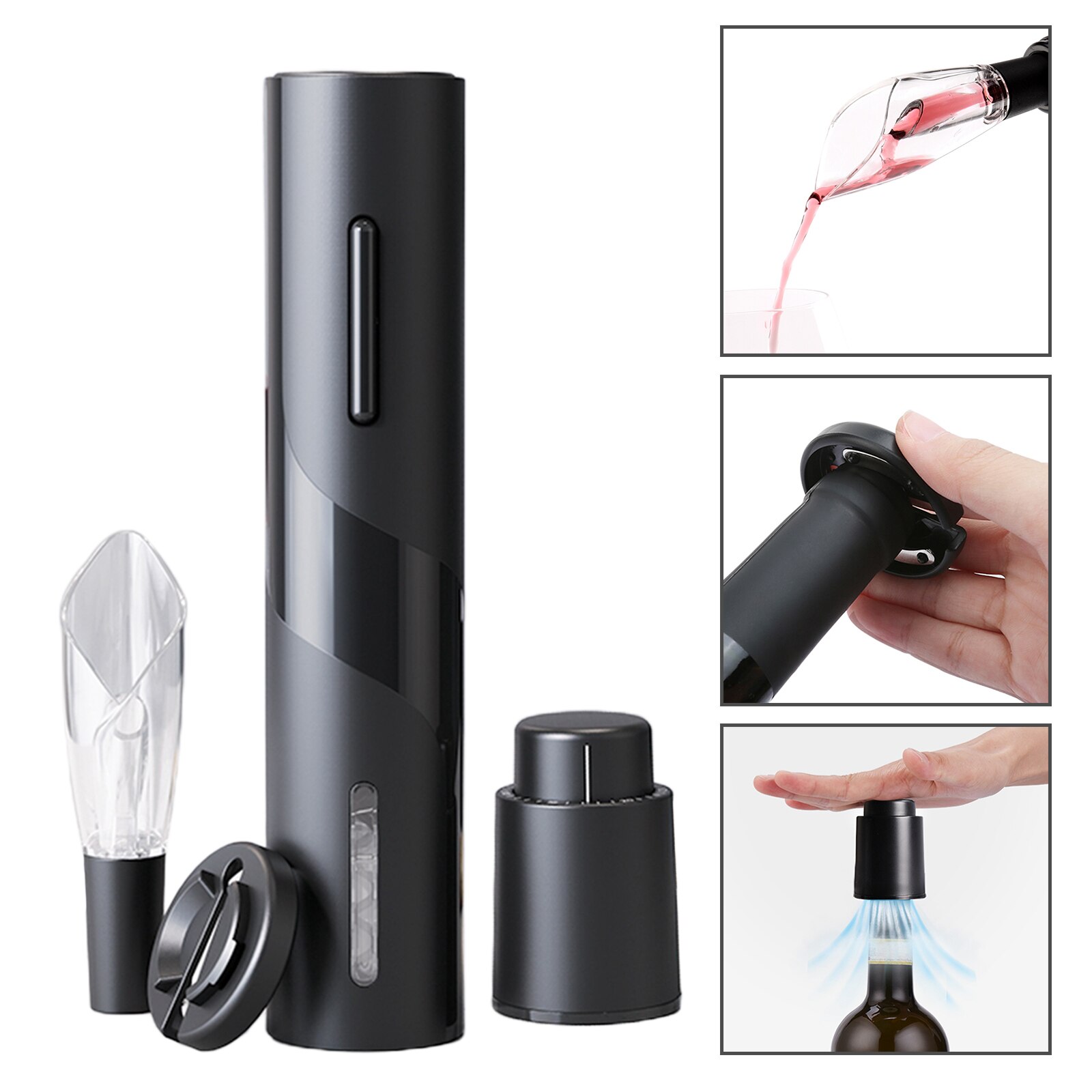 Wine Corkscrew Cordless Corkscrew Wine Opener Automatic Foil Cutter Electric Wine Bottle Opener Portable: Choice 4