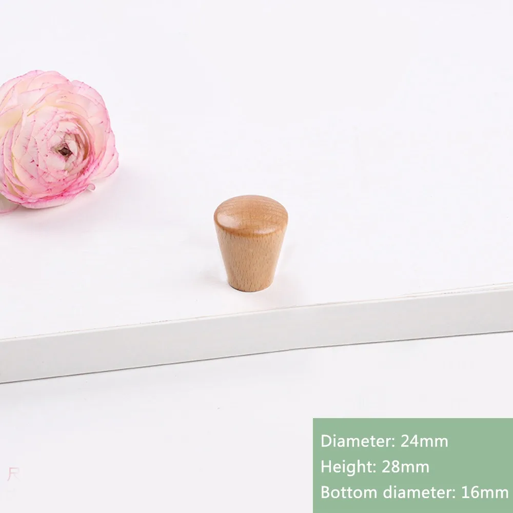 Manija de madera para muebles, pomo de cajón, tirador de puerta de armario, orificio simple/doble, herrajes duraderos para el hogar: Beige