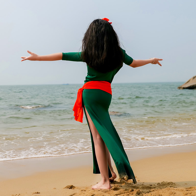 Costume Baladi Shaabi Saidi pour enfants, ensemble 4 pièces, Robe de danse du ventre, tenue de spectacle, Robe ample pour filles