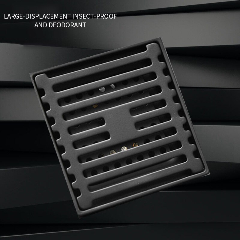 Stainless Steel Direct Row Large Displacement Floor Drain Bathroom Bathroom Balcony Anti Odor And Anti Blocking Baking Paint