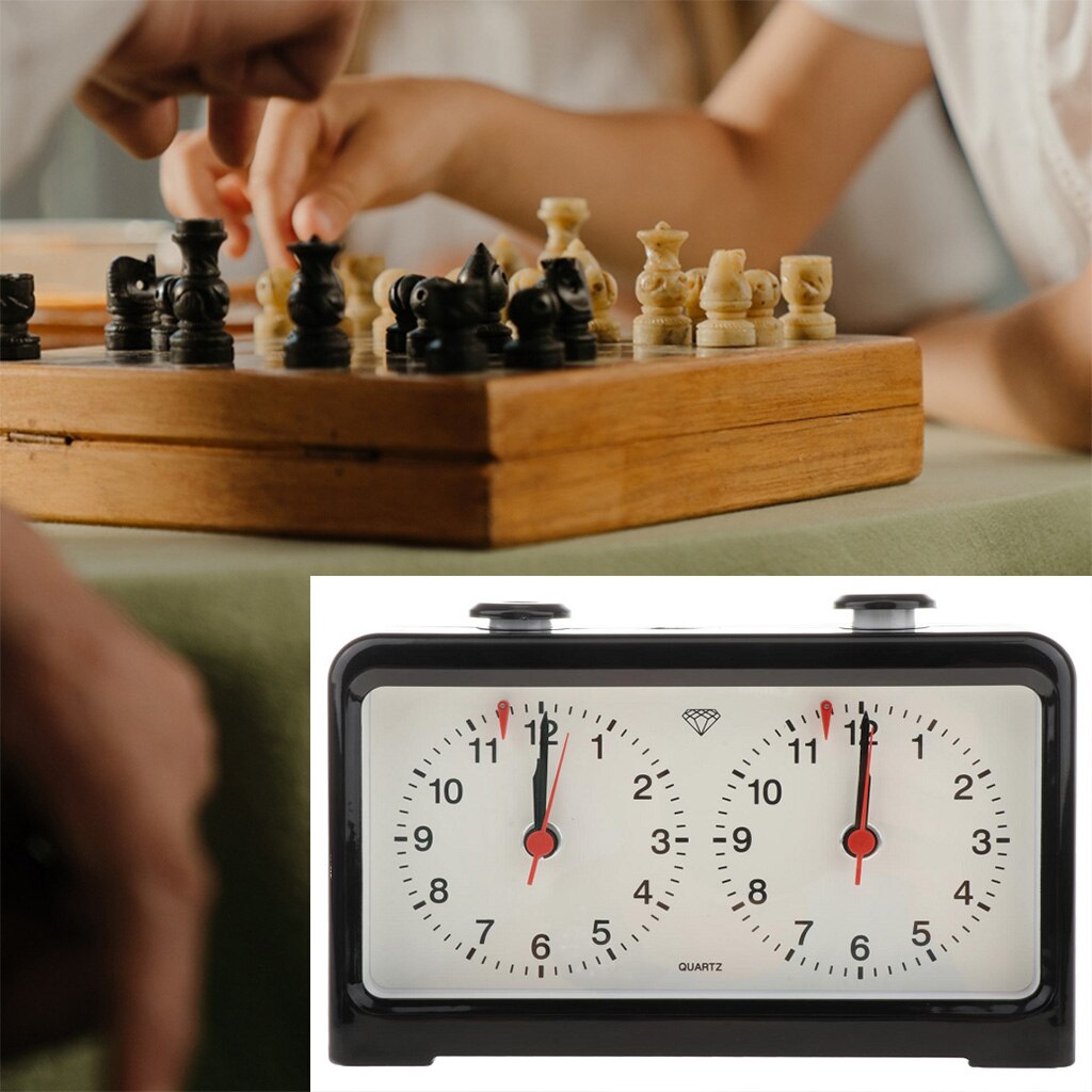 Reloj de ajedrez analógico portátil , juego de accesorios para jugadores, contador de tiempo