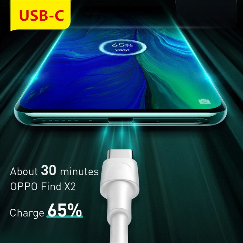 5A VOOC Lampa błyskowa szybka ładowarka typu C kabel ładowania dla OPPO A52 K5 Vivo iQOO 3 V17 Realme Narzo X50 X3 dla Xiaomi POCO X3 Redmi 9 9A