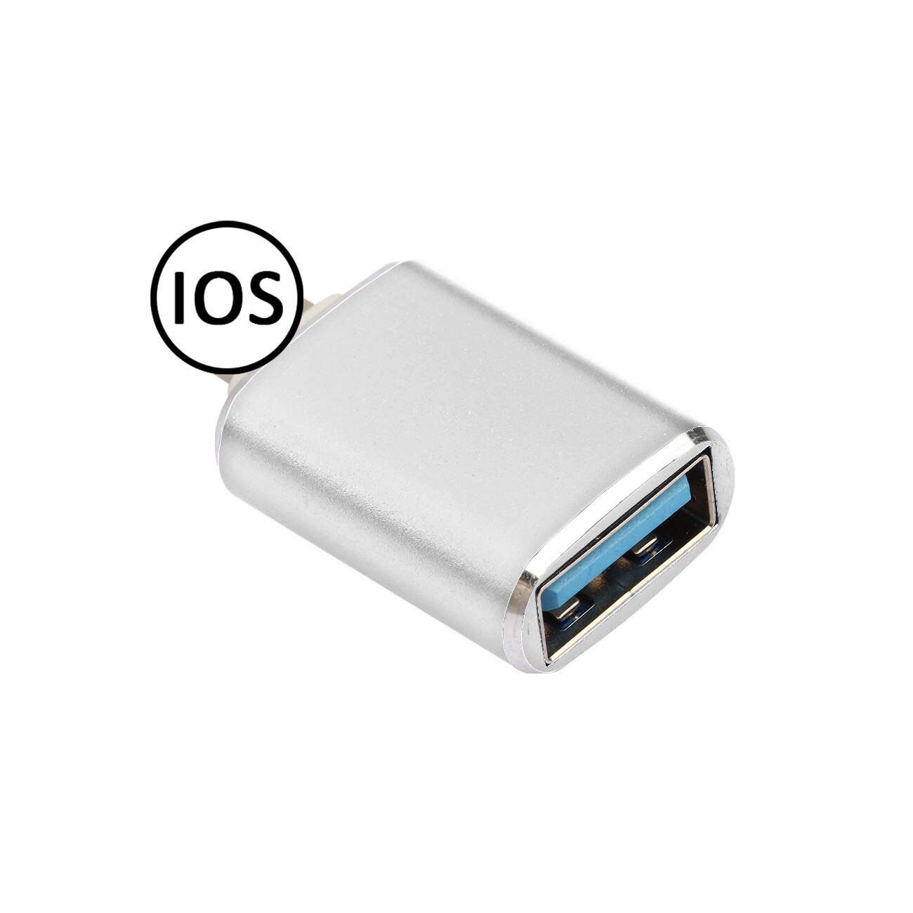 Adaptador USB OTG Lightning macho a USB3.0 iOS 13, adaptador de carga para iPhone 11 Pro XS Max XR X 8 7 6s 6 Plus iPad: Plata