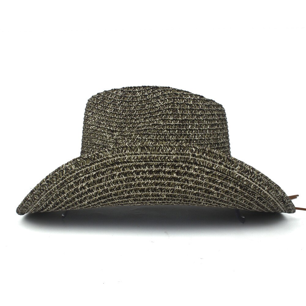 Damen Western cowboyhut mit hohlrand, sommer strohhut, Bohemien-stil, Sombrero hombre, strandhut, Cowgirl-jazzhut, größe 56-58cm