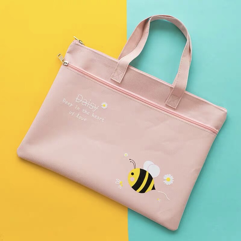 MINKYS Waterproof Canvas Double Layer A4 Folder Organizer Bag Document File Bag Folder Storage Bag School Office Stationery: P3