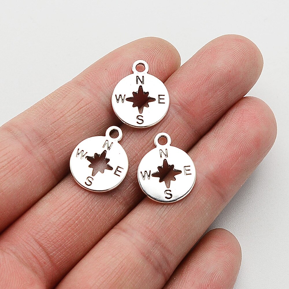 30pcs/lot--17x14mm, Antique silver plated Compass navigation Charms,DIY earrings necklace bracelet supplies, Jewelry accessories