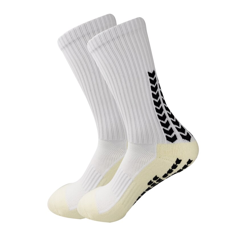 Calcetines de fútbol para hombre y mujer, medias deportivas antideslizantes con fondo de silicona, medias de agarre para baloncesto: Negro
