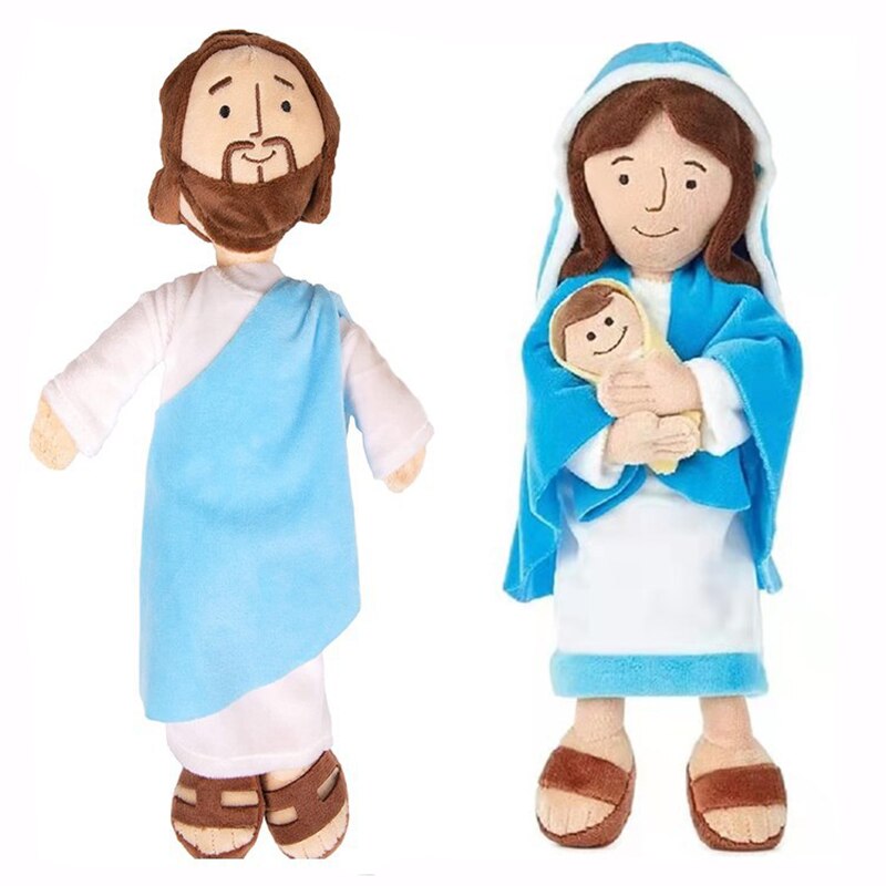 13&quot; Classic Jesus Plush Christ Religious Toy Virgin Mary Stuffed Doll Savior with Smile Religious Party Favors