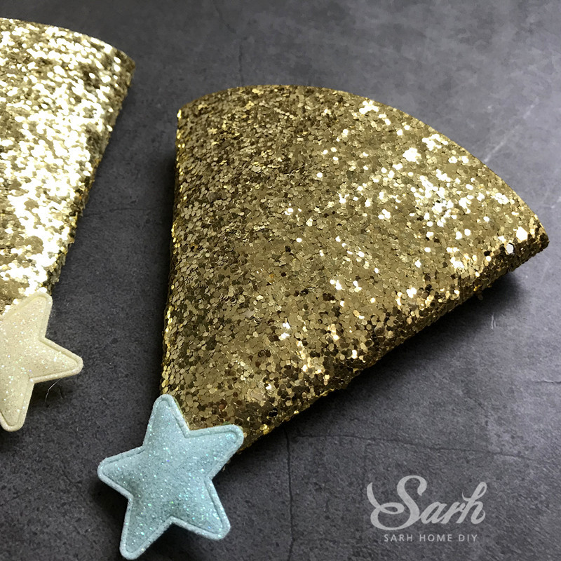 5 sztuk Bling złoty mini czapka urodzinowa z kolorowa gwiazda dziecko dziecko Cupcake wykaszarki ciasto dekoracje urodziny uroczy prezent