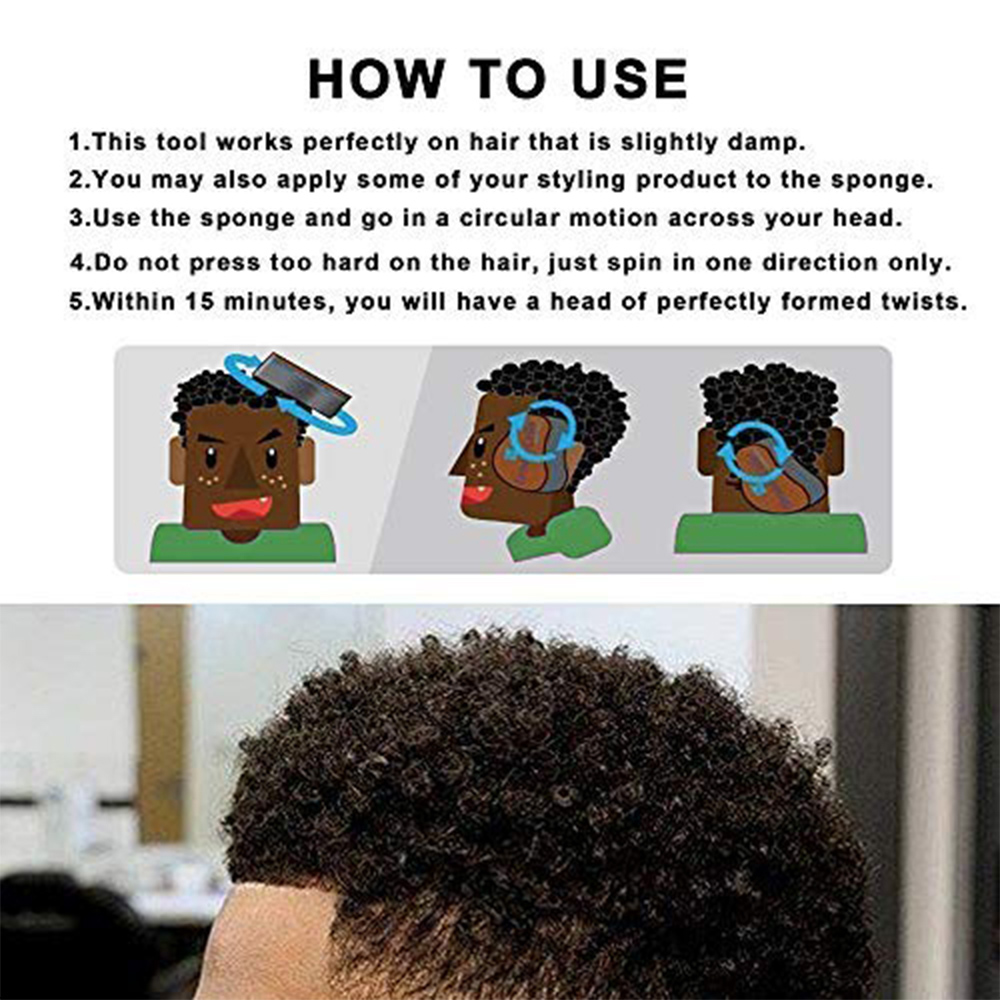 Grote Gaten Spons Voor Haar, Twist Spons, Magische Spons Borstel, Afro Haar Spons Spons Voor Krullen Met Gratis Haar Pick Kam (2 Pack)