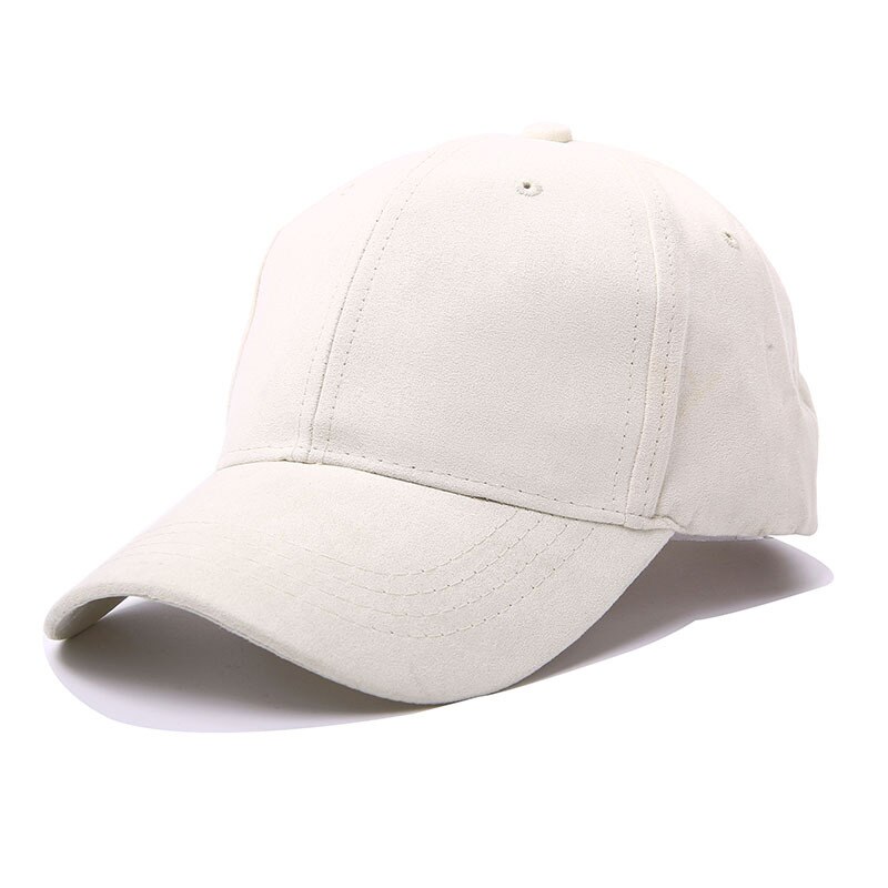 unisex Baseball Cap Women cap Street Hip Hop Outdoor Caps Suede Hats for Ladies Black Grey Baseball cap Adjustable Baseball Hat: White