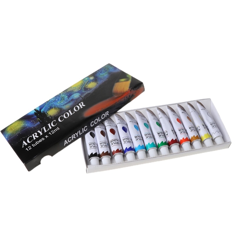 12 Colors 12ML Tube Acrylic Paint set Art Painting Drawing Acrylic Paint Set