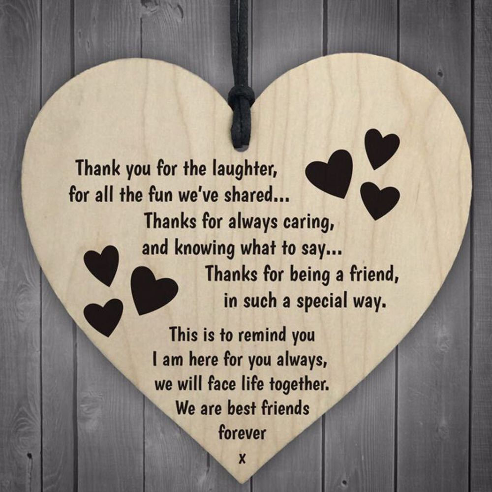'Thanks een Friend' Hart Plaque/Teken Beste Vriendschap Decoratie
