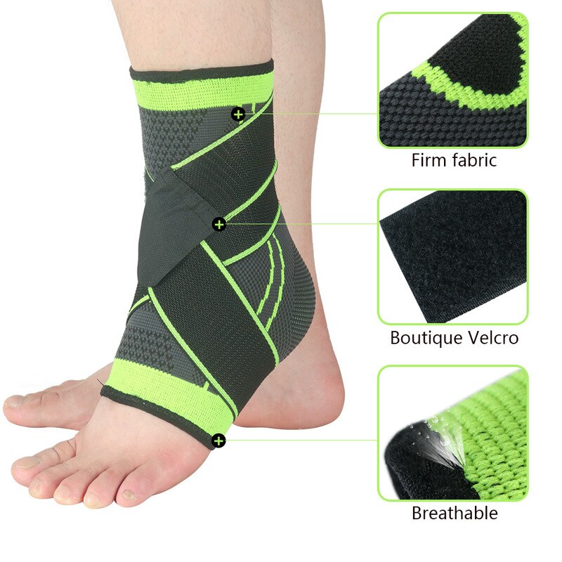 1PC 3D Ginásio de Esportes de Apoio Tornozelo Pressurizado Apoio para o Punho Badminton Ankle Brace Protector com Alça Cinto Elástico de Fitness 2020