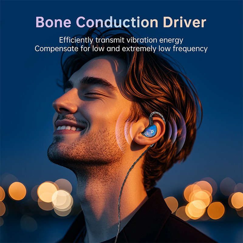 KBEAR KB02 Bone Conduction Dynamic Driver Hybrid Headphones 0.78mm/2PIN 3.5mm HIFI In Ear Monitor Wired Earphones Gaming headset