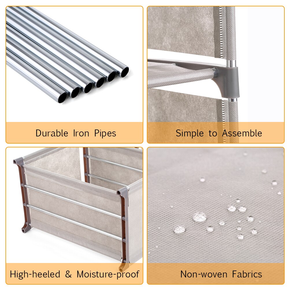 5-Shelf Kids Book Shelf Simple Non woven Fabric Folding Stand up Bookshelves Furniture Home Decoration Shelf Saving Space