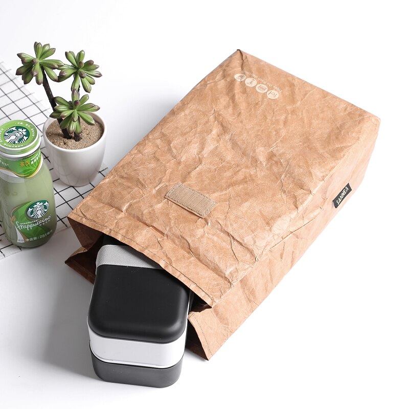 SANNE – sac en papier Kraft Tyvek, sac isotherme thermique, étanche et résistant aux déchirures, sac à déjeuner léger, Film d&#39;aluminium à l&#39;intérieur, 2 pièces/lot