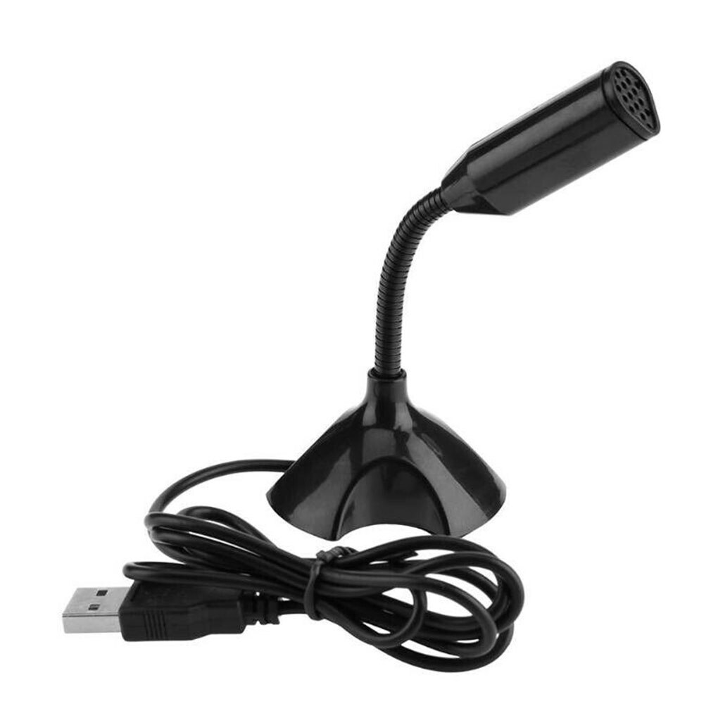 Desktop USB Microphone Computer Laptop Mini Microphone Flexible Tube Neck Adjustable PC Mic