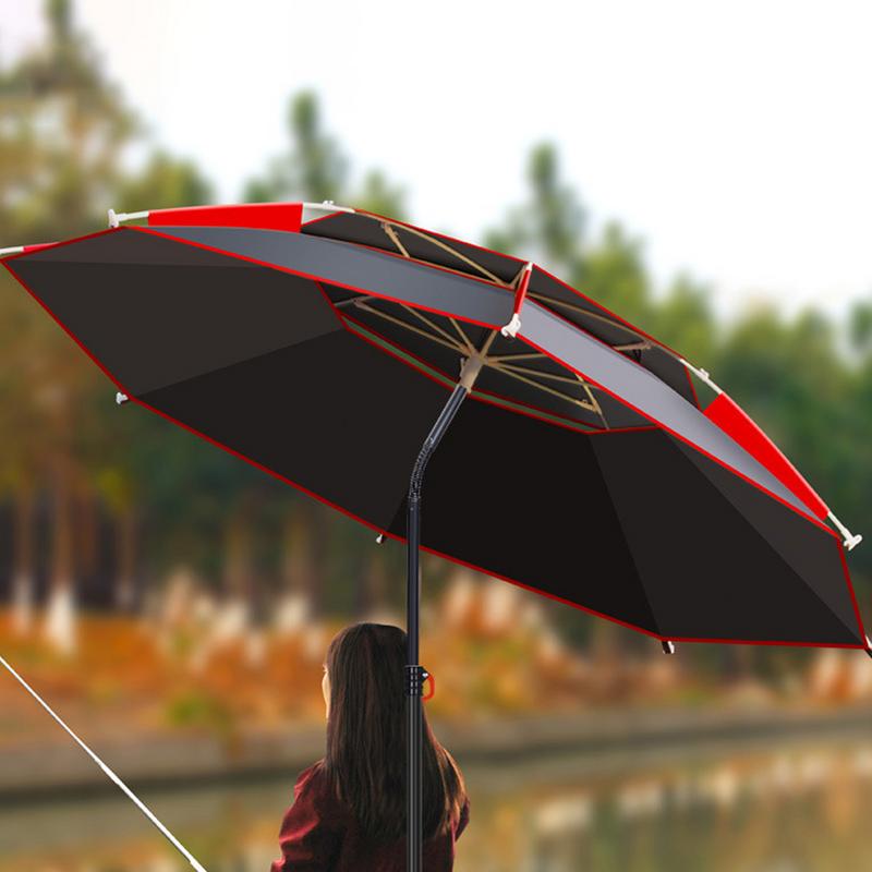 Vissen Zonnescherm Paraplu Grote Dubbele Luifel Geventileerde Paraplu Anti-regenbui Vissen Zonnescherm Paraplu Voor Terras