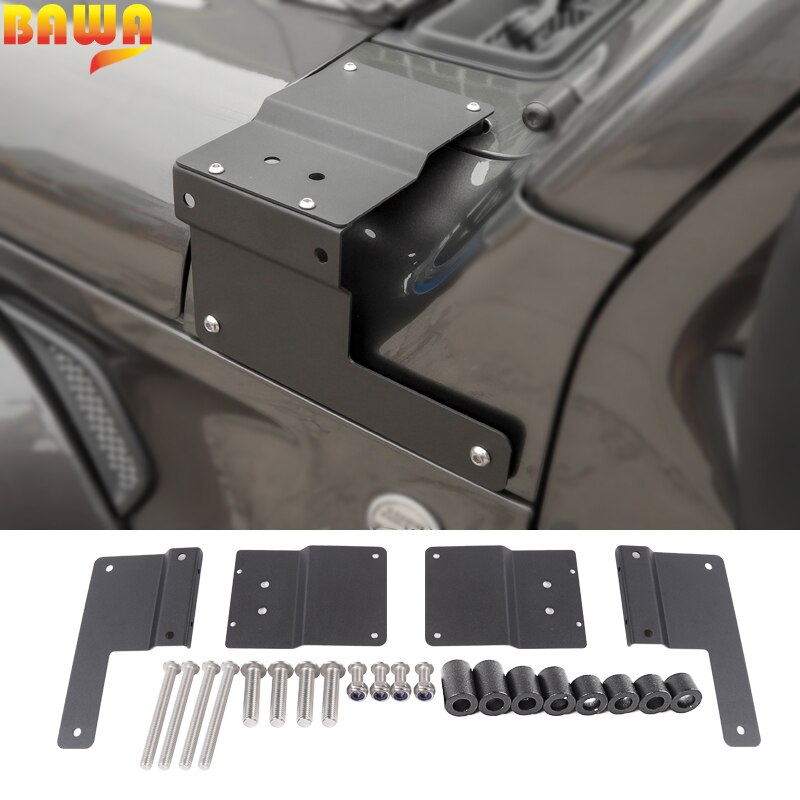 BAWA LED Light Bracket for Jeep Wrangler JL + Car Lamp A-Pillar Light Frame Holder Accessories for Jeep Wrangler jl