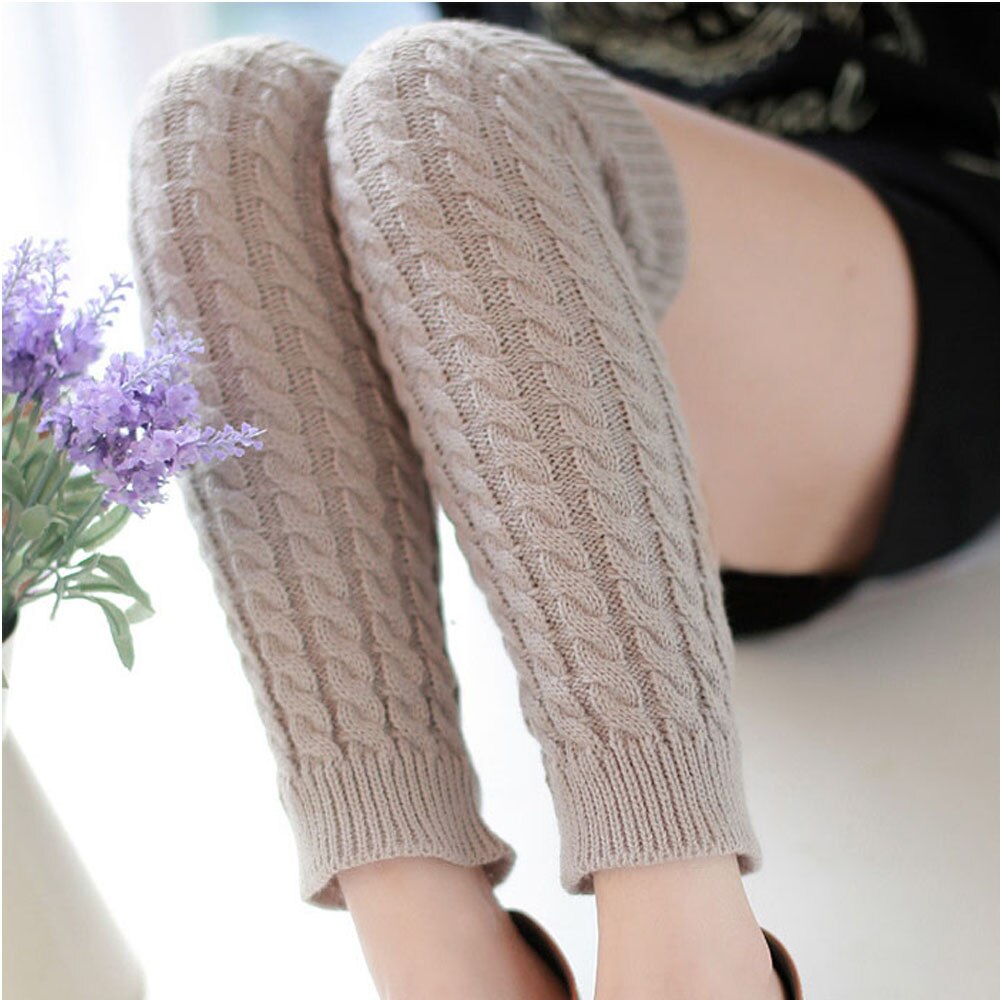 Free Ostrich Casual Women Warm Winter Classic Knitting Leg Warmers: Gray