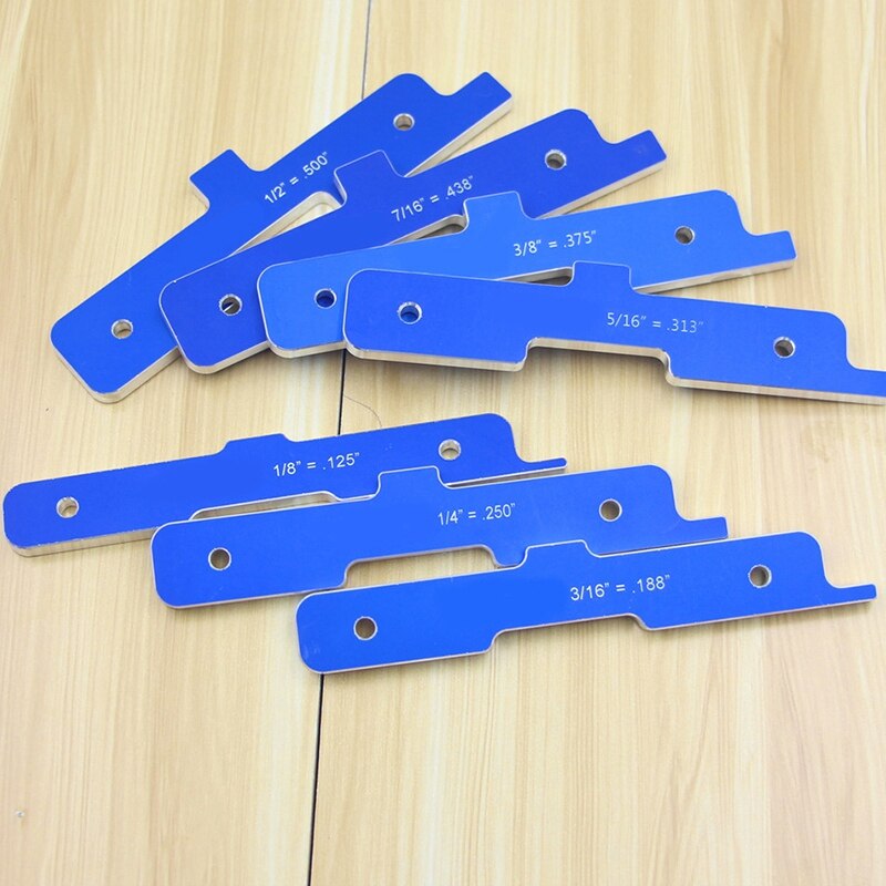 Mesa enrutadora de aleación de aluminio de 7 uds, barra de configuración de profundidad de prueba de carpintería, barras de configuración de distancia para Sierra de mesa Tabla de enrutador