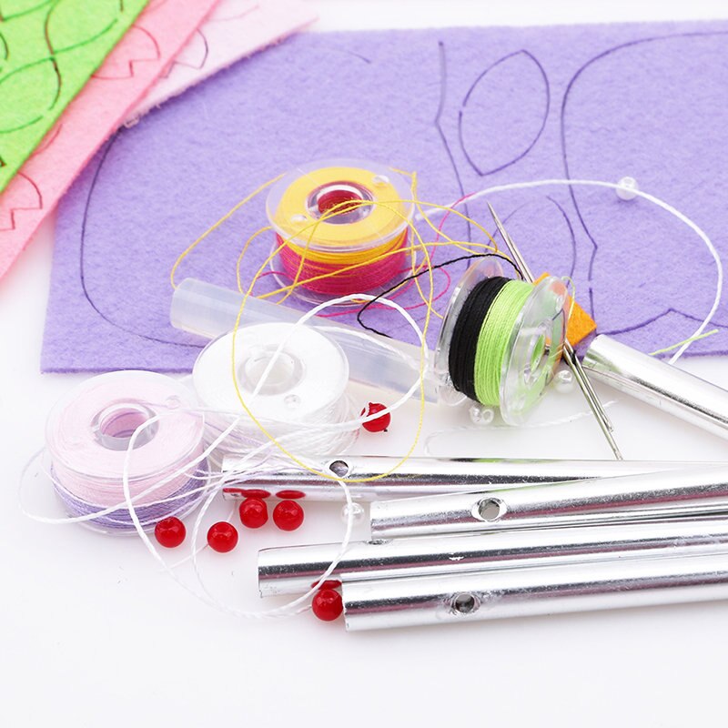 Diy Cute Owl Flowers Sakura Chick Handmade Felt Craft Material Pack Diy Wind Chimes Door Ornaments Home Bedroom Decoration