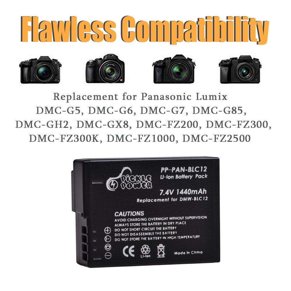 1440mAh DMW-BLC12PP BLC12E DMW-BLC12 Batteria & LED Dual Caricabatterie per Panasonic Lumix DMC DMC FZ1000 FZ200 FZ300 G85 G5 G6 g7 GH2 GX8.