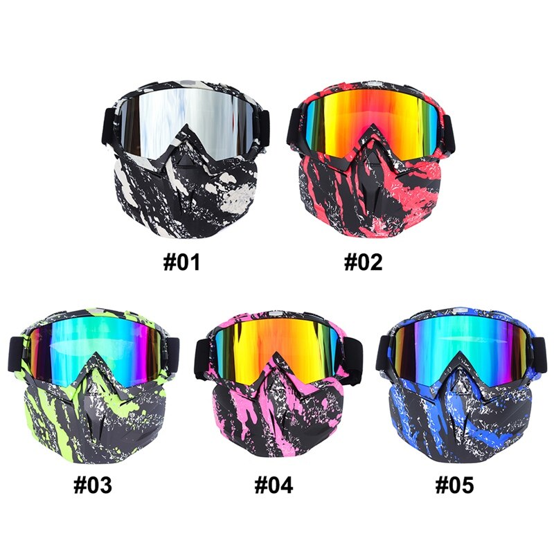 Ski snowboard bril gezichtsmasker offroad bril skibril afneembaar harley bril masker bril sneeuwbril wintersportbril