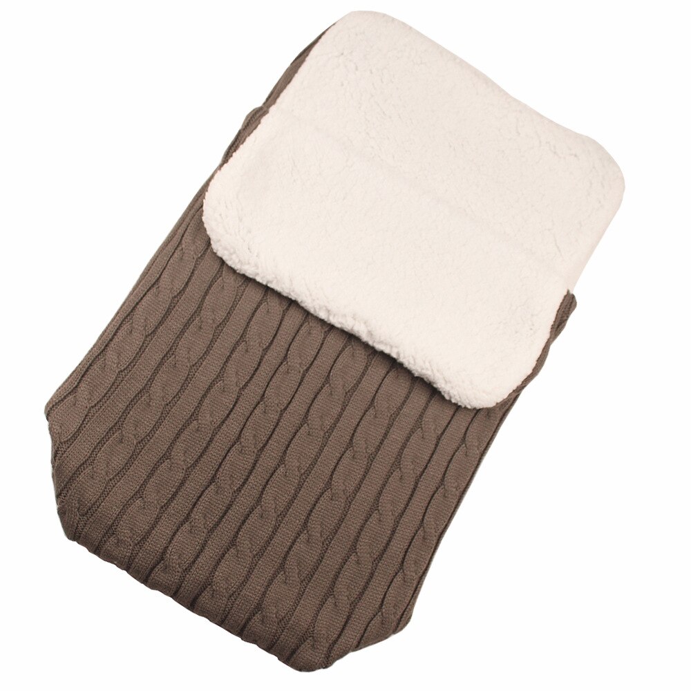 Baby Baby Gebreide Warme Inbakeren Slaapzak Knop Deken Fleece Dikte Herfst/Winter Kinderwagen Warm Wrap Deken 68*40Cm: 9