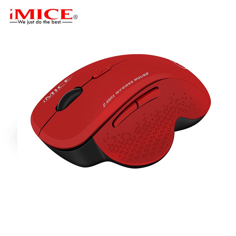 Wireless Mouse Ergonomic Computer Mouse PC Optical Mause with USB Receiver 6 buttons 2.4Ghz Wireless Mice 1600 DPI For Laptop: Red