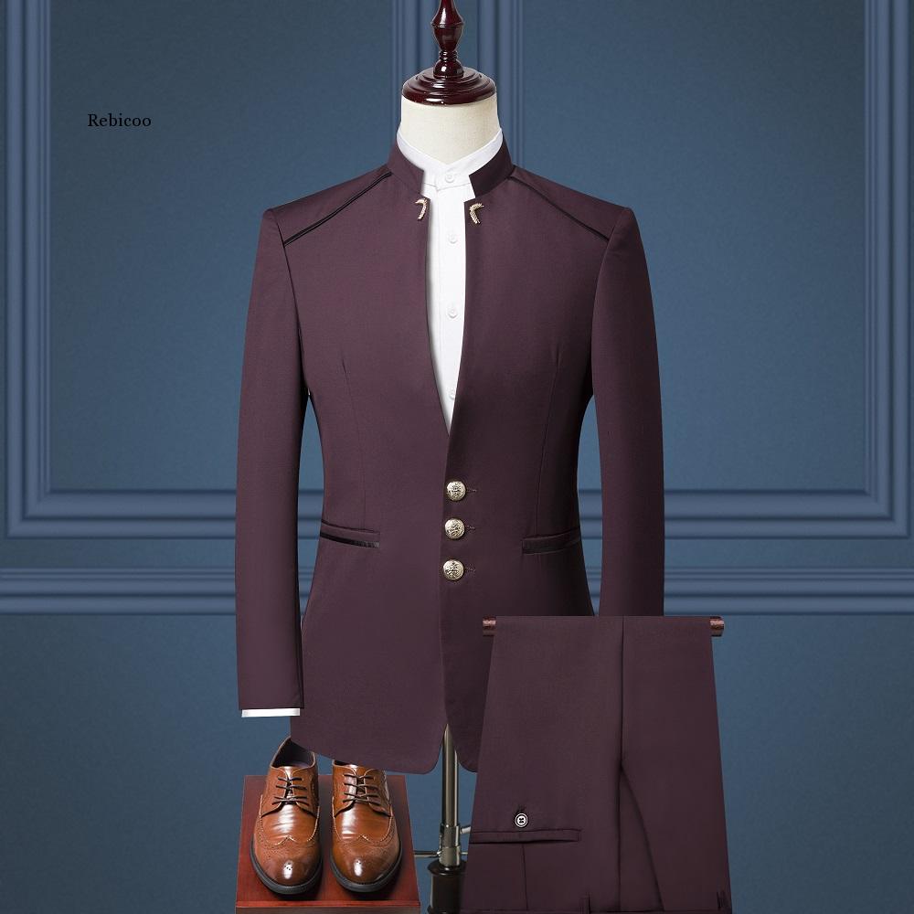 Men's Suit for Wedding Business Suit Party Suit Prom Dresses Wedding Suit Groom Wear Peaky Blinders 3 Pieces(Jackets+Pants+Vest): Burgundy / L