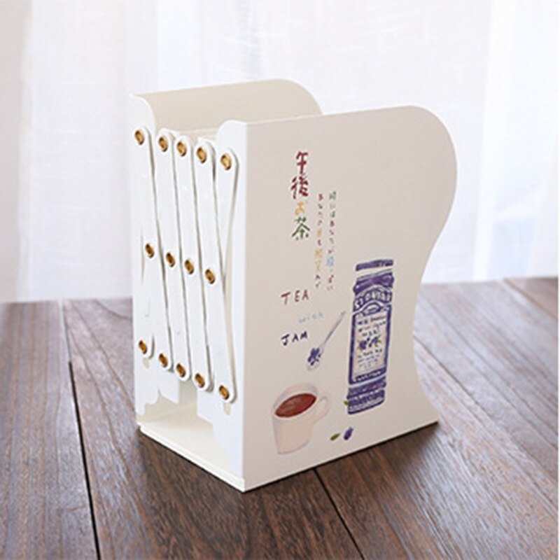 Retractable bookshelf simple desktop to organize books by students office foldable book block file box folder: blueberries